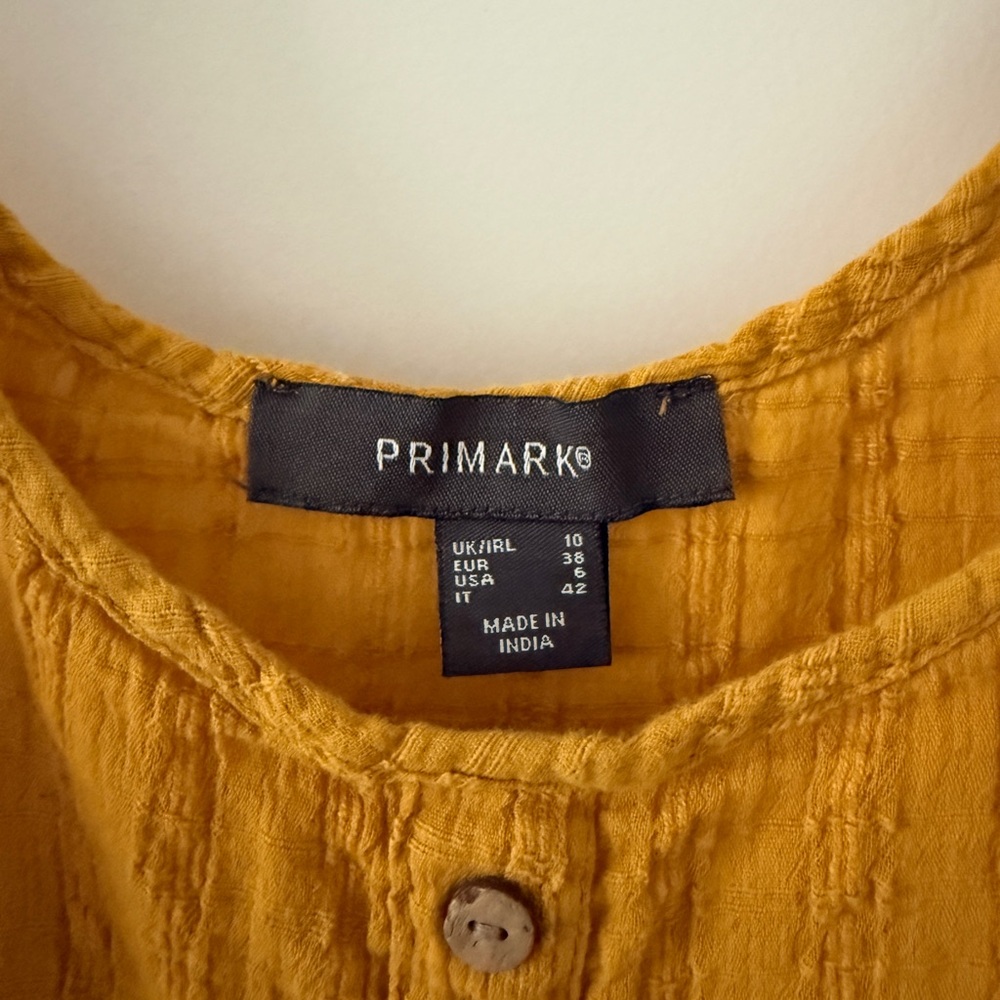 Primark Mustard Button-Front Ruffle Hem Cami - Picture 2 of 2